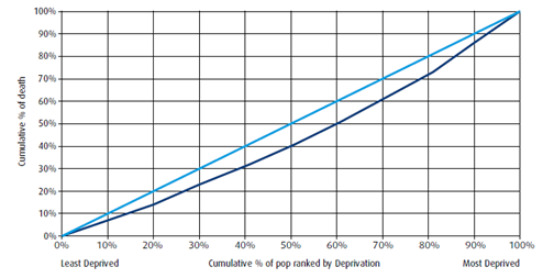 Diagram explaining visually the concentration index.